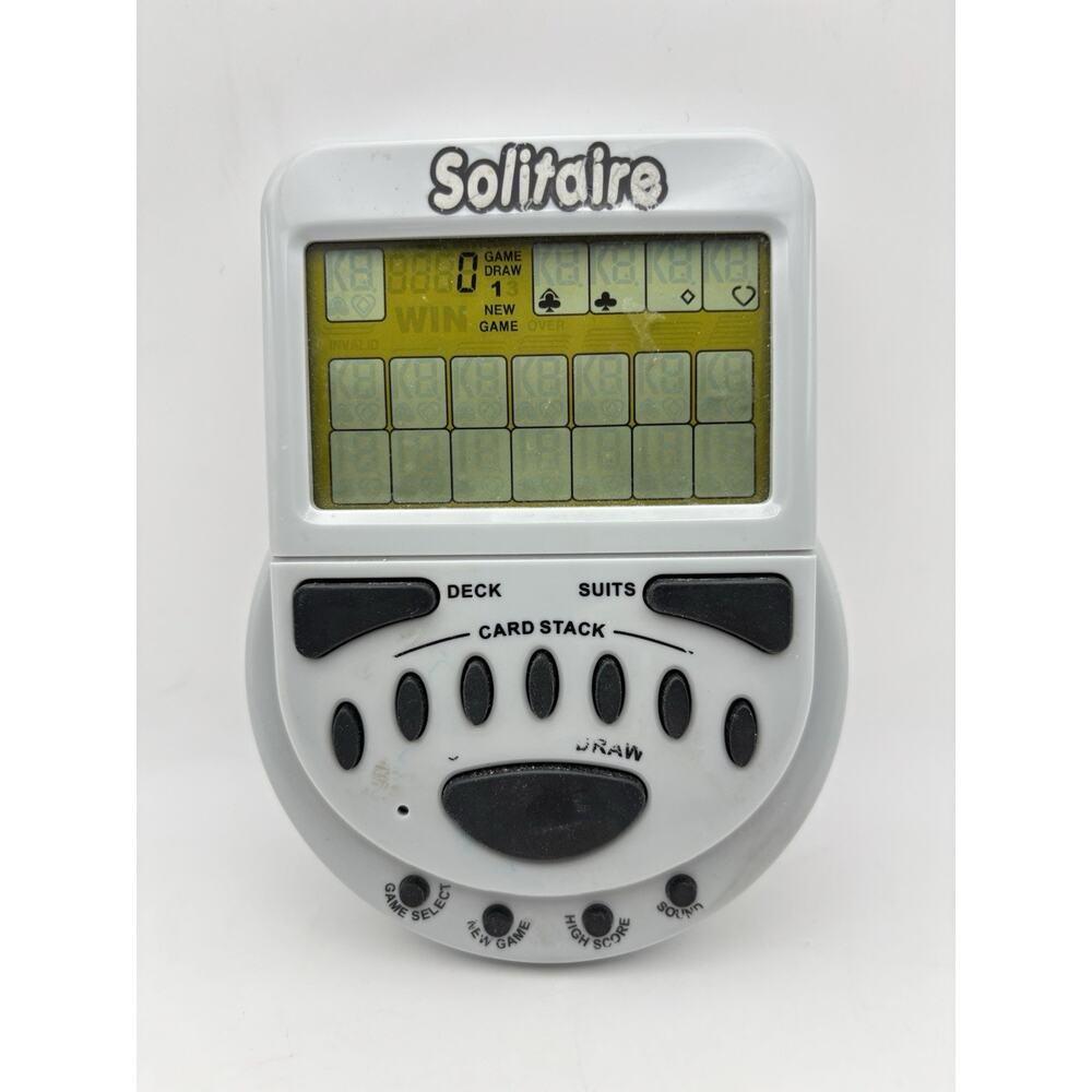Big Mega Screen Solitaire 77803 Classic Electronic Handheld Game Tested Works